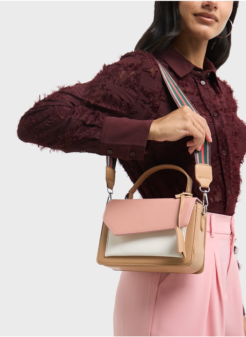 ELLA - Color Block Satchel Bag - Image 1