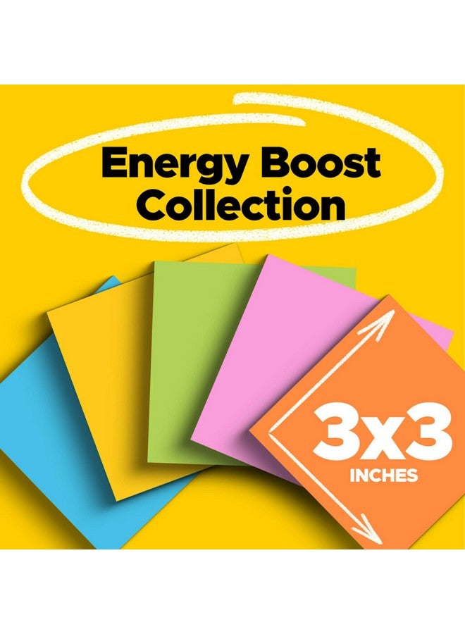Post-it Super Sticky Notes 24 Sticky Note Pads 3 X 3 In. School Supplies Office Products Sticky Notes For Vertical Surfaces Monitors Walls And Windows Energy Boost Collection - Image 2