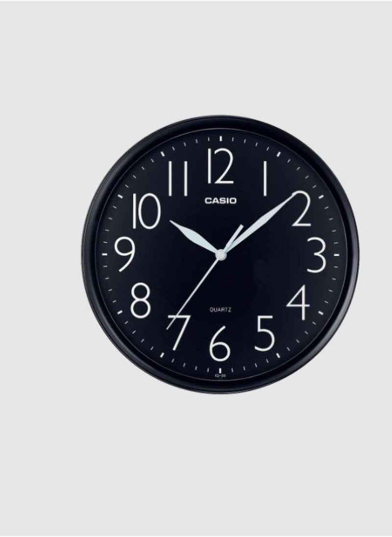 CASIO Casio Analog Black Round Wall Clock IQ-05-1DF  - Image 1