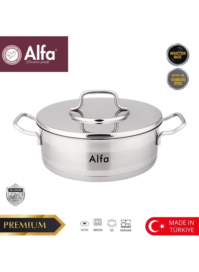 ALFA 9PCS Stainless Steel Cookware Set 18/10 Cr-Ni | Induction Base Pots & Pans Set | Premium Kitchen Set Made in Turkey - Image 3