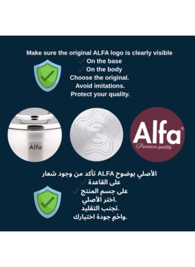 ALFA 9PCS Stainless Steel Cookware Set 18/10 Cr-Ni | Induction Base Pots & Pans Set | Premium Kitchen Set Made in Turkey - Image 5
