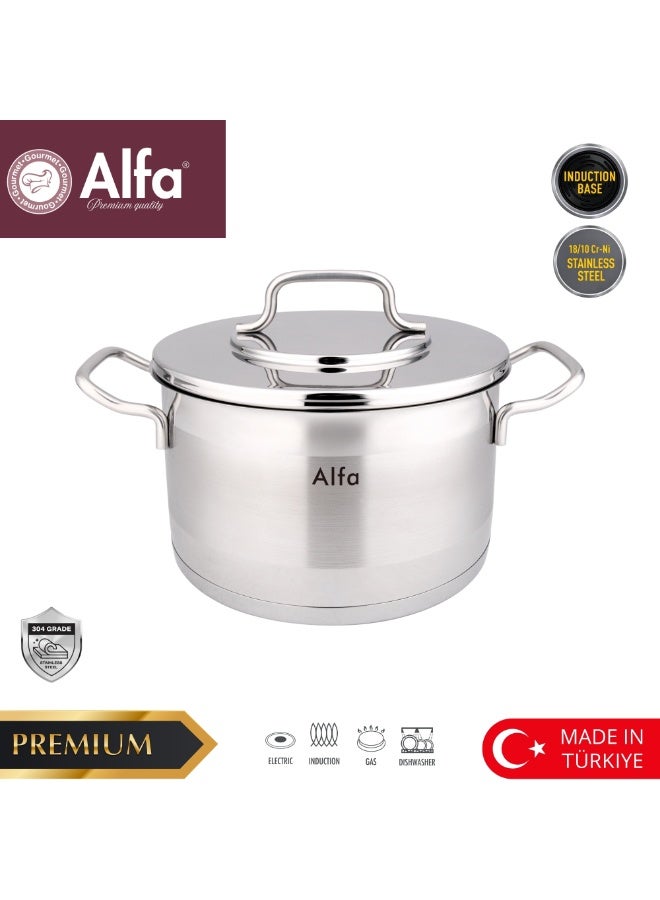 ALFA 9PCS Stainless Steel Cookware Set 18/10 Cr-Ni | Induction Base Pots & Pans Set | Premium Kitchen Set Made in Turkey - Image 2