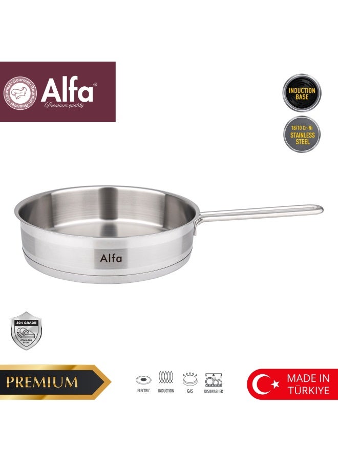 ALFA 9PCS Stainless Steel Cookware Set 18/10 Cr-Ni | Induction Base Pots & Pans Set | Premium Kitchen Set Made in Turkey - Image 4