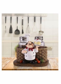 KASTWAVE Glass Spice Jars Salt and Pepper Shakers Set Chef Statue Decorative Spice Organizer Home Decor Kitchen Crafts for Family Kitchen Restaurant Cafe Bakery Restaurant Seasoning Jar  - Image 2