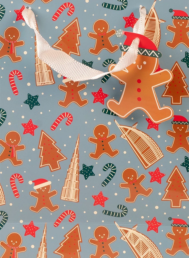 شير ذا لوف  حقيبة هدايا عيد ميلاد سعيد بالزنجبيل الكبيرة  - حجم كبير لهدية مثالية في الأعياد - Image 4