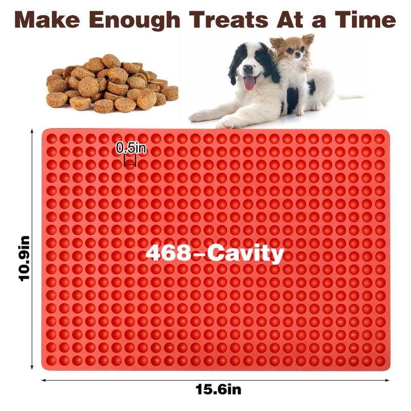 Palksky 468-Cavity Mini Round Silicone Mold/Chocolate Drops Mold/Dog Treats Pan/Semi Sphere Gummy Candy Molds for Ganache Jelly Caramels Cookies Pet Treats Baking Mold (1 Cavity - 0.02 Oz) - Image 3