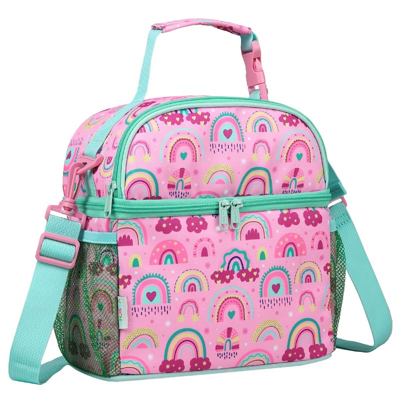 VASCHY Lunch Box Bag for Kids Insulated Double Compartments Cooler Lunch Tote for Toddlers Girls SchoolDaycarePicnic Rainbow - Image 2