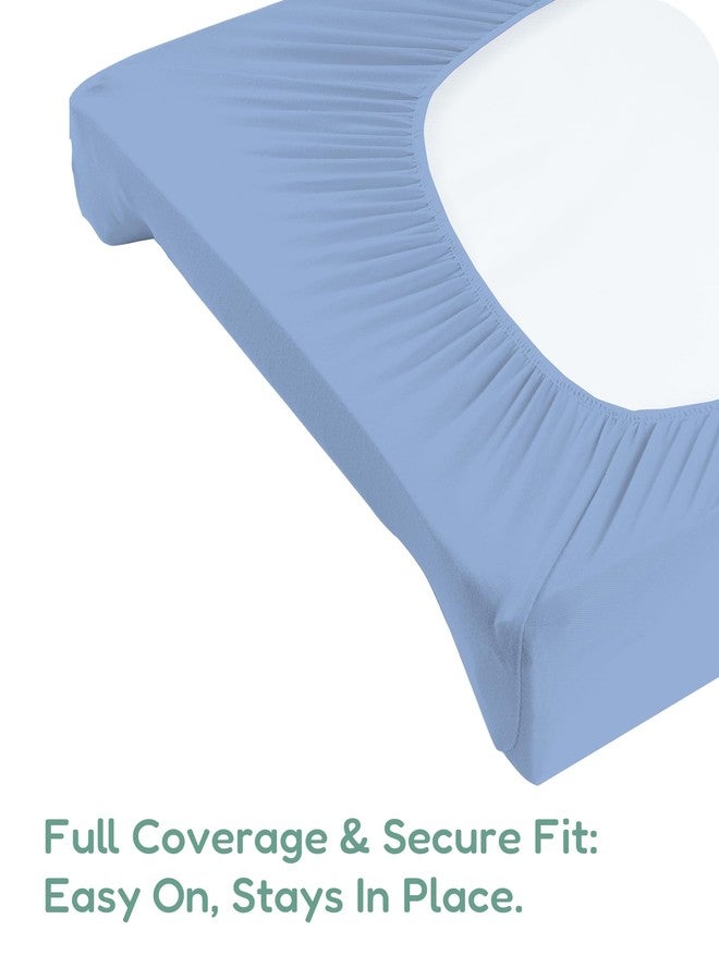 TotChill Extra Stretchy Changing Pad Cover, Ultra Soft Premium Jersey Knit Changing Pad Sheets, Unisex for Boys Girls, Fits All Standard Changing Tables/Dresser Tops, Dino Blue - 2 Pack - Image 4