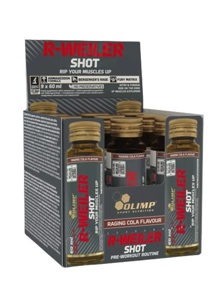 OLIMP R WEILER SHOT RAGING COLA FLAVOUR 60ML PACK OF 9