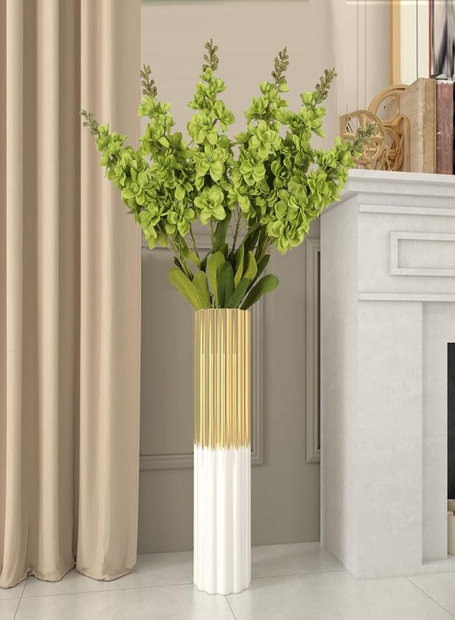 IPOPU Delphinium Artificial Flowers Snapdragon Flowers Green Flowers 6 PCS Antirrhinum Artificial Snapdragon Flowers 33.5 in Long Stem Flowers for Tall Vase Wedding Home Decor (Green) - Image 5