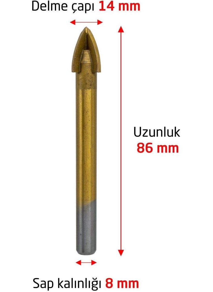 TiTi 6178 Arrow Type 4 Diamond Glass Tile Drilling Bit 14 mm  - Image 4