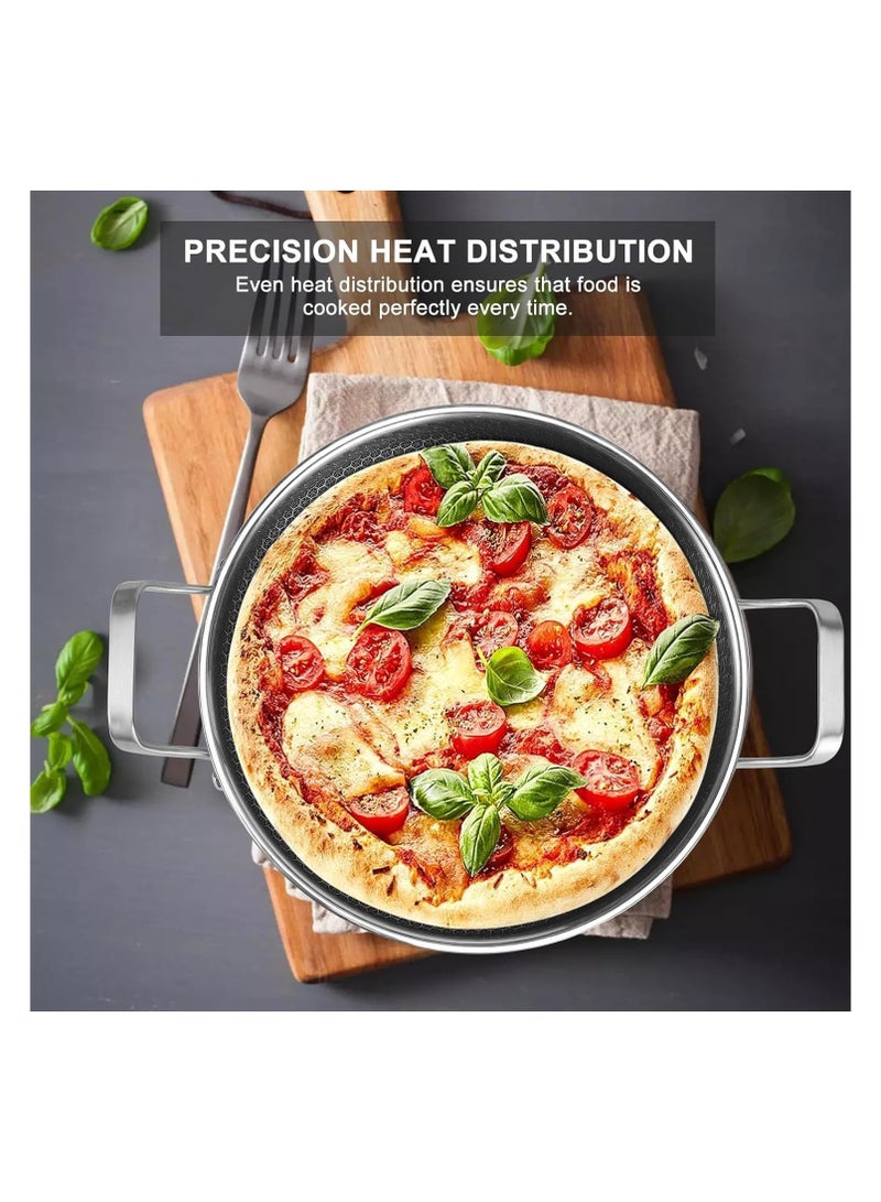 مقلاة مطبخ بغطاء زجاجي - ستانلس ستيل غير قابل للالتصاق، 26 سم - Image 4