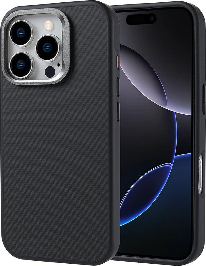 FUJİMAX FUJIMAX Apple iPhone 16 Pro Max Case Magsafe Charging Feature Carbon Fiber Look Troy Cover 