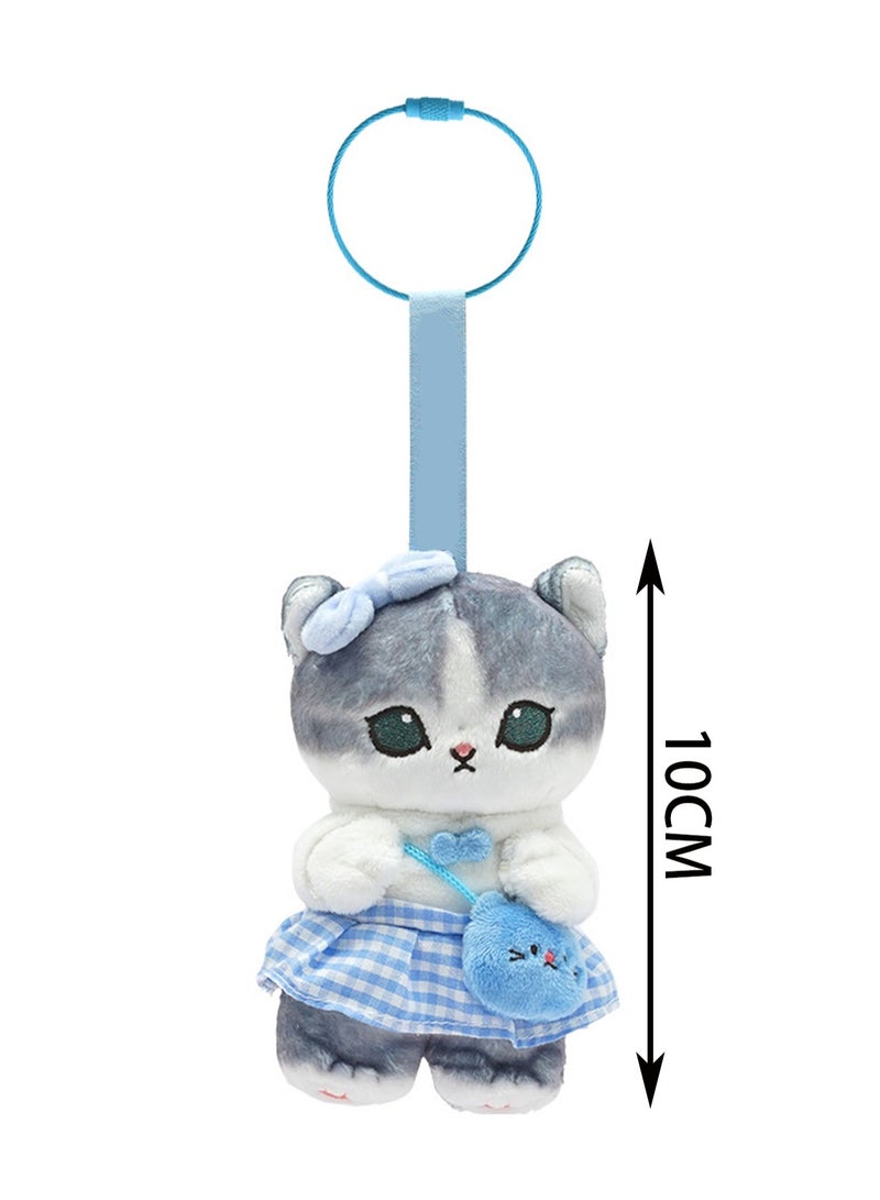 10cm Saturday Blue Cat Pendant Keychain Plush Doll Backpack Accessories Bag Pendant Cartoon Bag Accessories Doll Gift  - Image 2