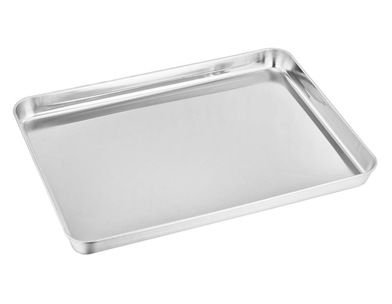 TeamFar TeamFar Toaster Oven Pan Stainless Steel Toaster Oven Tray Ovenware 124x 97x1 Non Toxic  Healthy Rust Free  Mirror Finish Easy Clean  Dishwasher Safe 