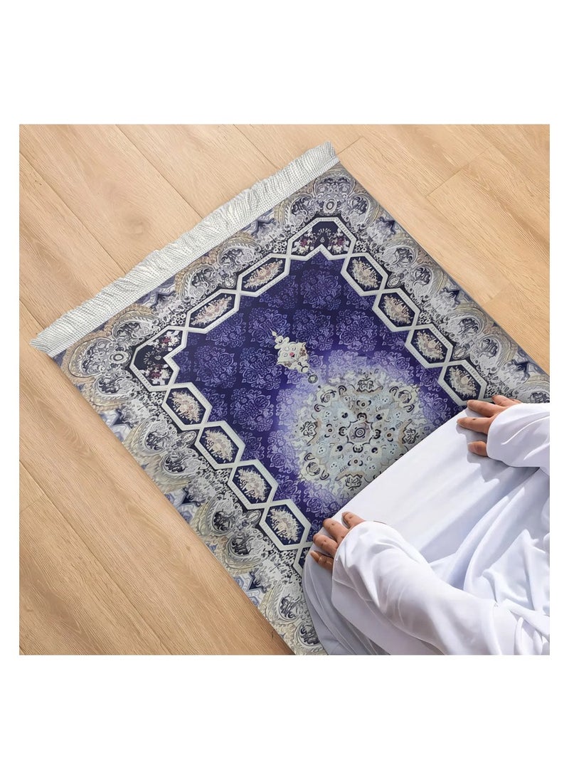  انتكس بيت الستائر سجادة صلاة من INtex Home Velvet - قماش مطبوع مبطن بطبقة مانعة للانزلاق - تصميم تركي عصري - 70 × 110 سم  - Image 3