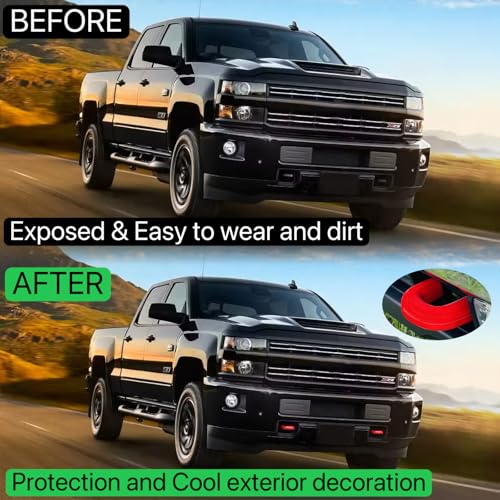 Yinnianets Custom Tow Hook Covers Fits for 2020-2026 Chevy Silverado 2500/3500 HD,Tow Hitch Cover Car Tow Hooks Compatible with Chevrolet Silverado 2500/3500 HD Accessories 2020-2026 (Red) - Image 3