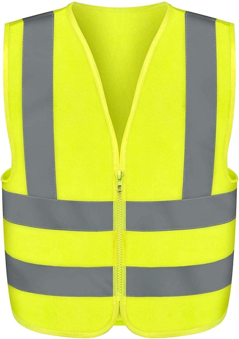 NEIKO High Visibility Safety Vest with Reflective Strips - XL Neon Yellow Zipper Front for Construction and Emergency Use - Image 1