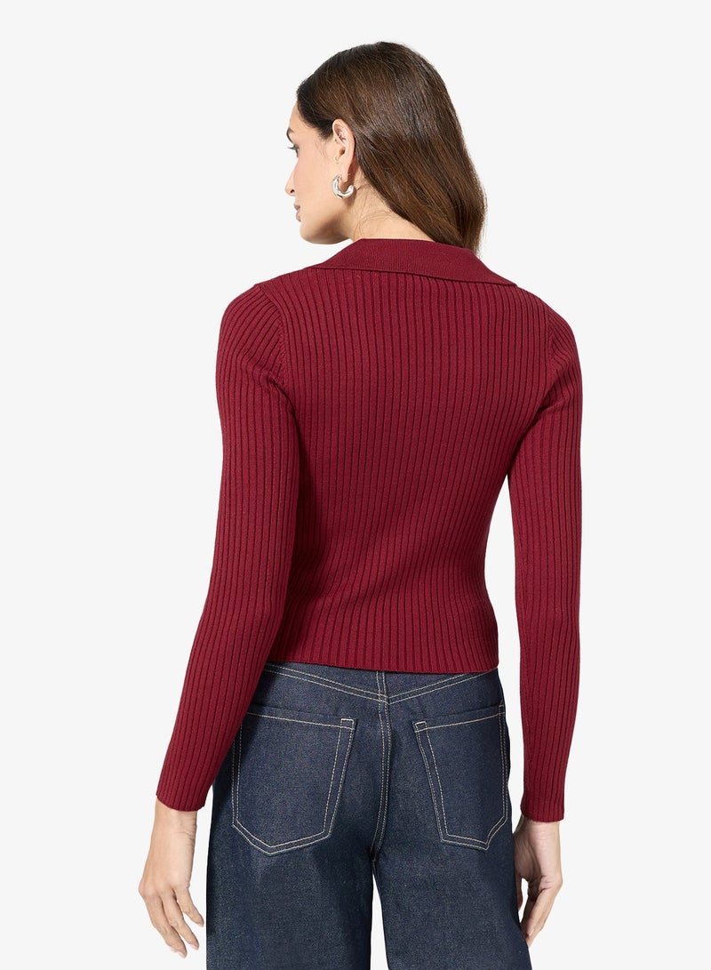 ELLA Fiited Polo Sweater - Image 2
