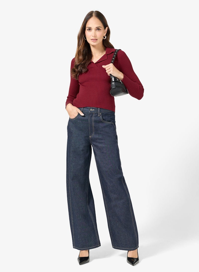 ELLA Fiited Polo Sweater - Image 4