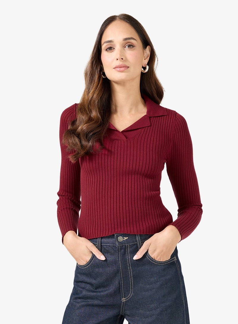 ELLA Fiited Polo Sweater - Image 1