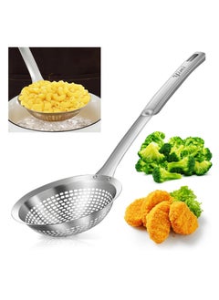 Spoon,304 Stainless Steel Durable Cooking Frying Colander,Rustproof Large Scoop Kitchen Strainer Fryer With Vacuum Ergonomic Handle 14.3 Inches