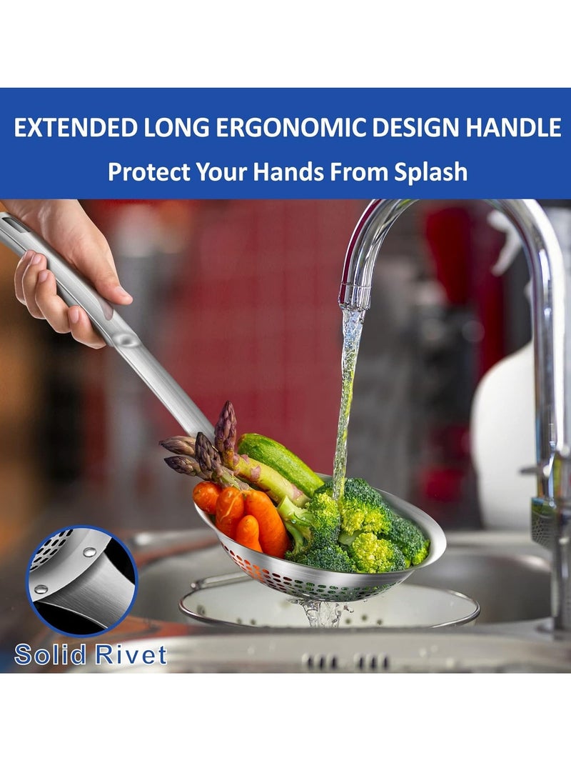 MIXDE - Spoon,304 Stainless Steel Durable Cooking Frying Colander,Rustproof Large Scoop Kitchen Strainer Fryer With Vacuum Ergonomic Handle 14.3 Inches - Image 1