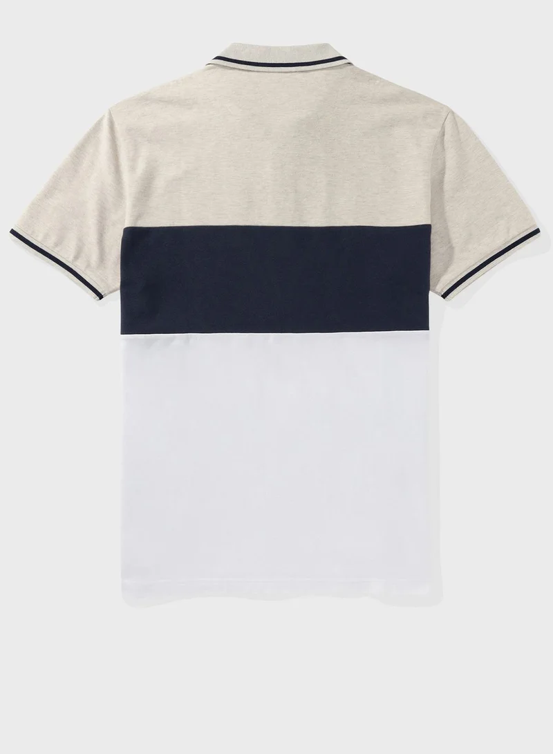 American Eagle Logo Colorblock Polo Shirt