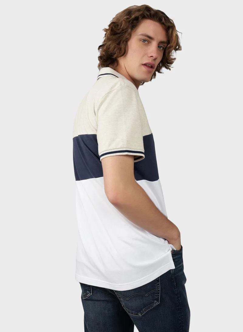 American Eagle Logo Colorblock Polo Shirt