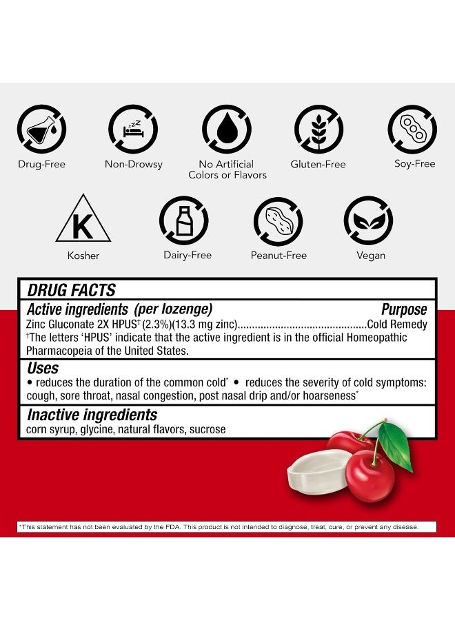 Cold-EEZE Natural Cherry Zinc Lozenges, Homeopathic Cold Remedy, Reduces Duration of the Common Cold, Sore Throat, Cough, Congestion and Post Nasal Drip, 25 Count - Image 2