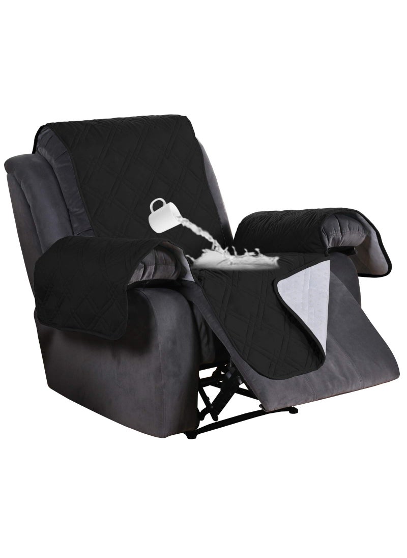 Flamingo P Flamingo P 100 Waterproof Recliner Chair Covers Quilted Reclining Chair Slipcover Furniture Protector Pet Couch Covers with Non Slip Backing Seat Width Up to 30 Inch Black 