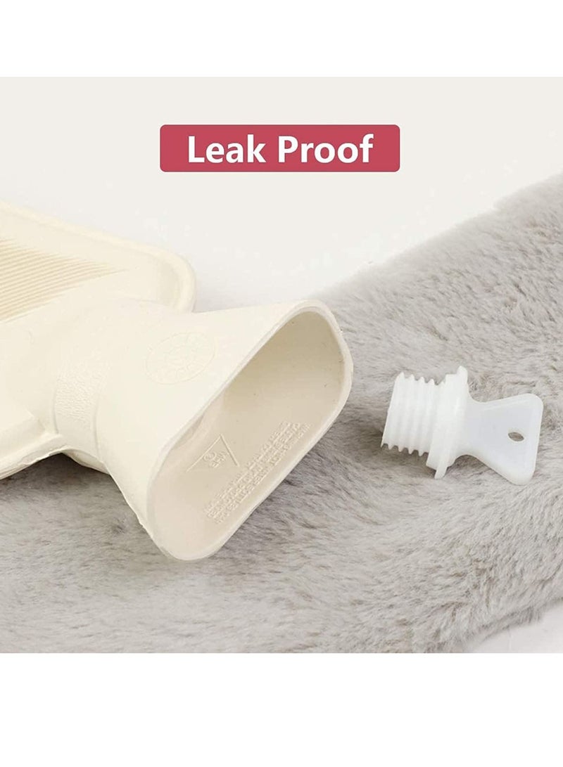 KASTWAVE Hot Water Bottle with Plush Cover 1L Long Strip Rubber Hot Water Bag Heat Compress Pain Relief for Abdomen Necks Shoulders Hands Feet Gifts  - Image 2
