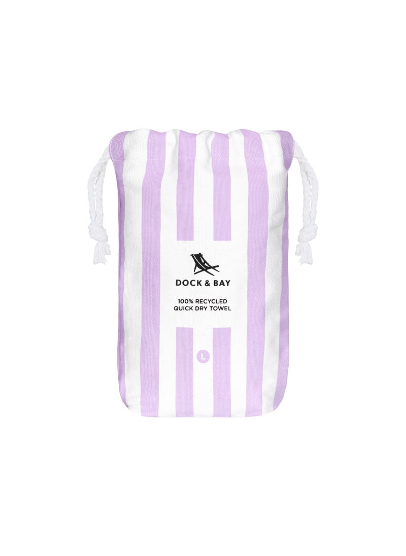 Dock & Bay Dock & Bay Beach Towel, Super Absorbent, Quick Dry, Sand Free, Compact & Lightweight, 100% Recycled Materials, Includes bag - Large (160x90cm) - LOMBOK LILAC  - Image 5