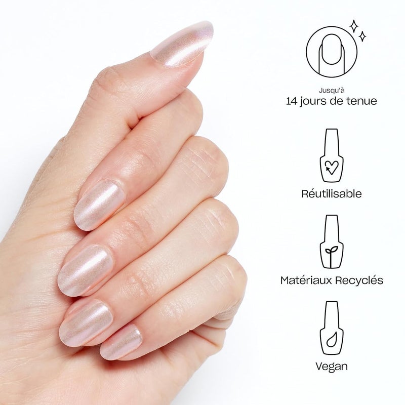 OPI xPRESS/ON Throw Me a Kiss | Pink Shimmer Short Round Press On Nails | With Nail Glue | Long Lasting, Reusable, Non-damaging - Image 2