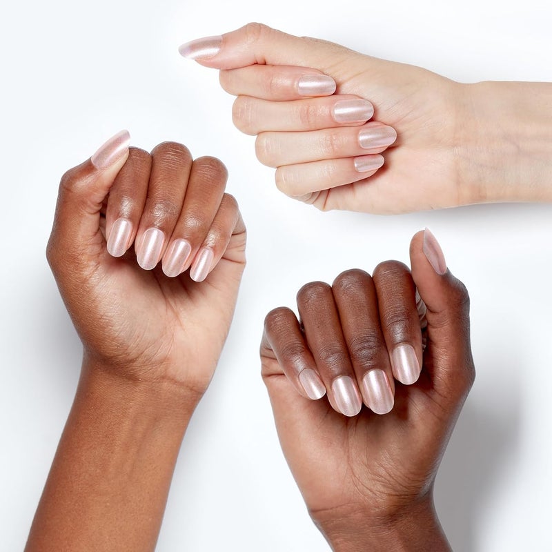 OPI xPRESS/ON Throw Me a Kiss | Pink Shimmer Short Round Press On Nails | With Nail Glue | Long Lasting, Reusable, Non-damaging - Image 3
