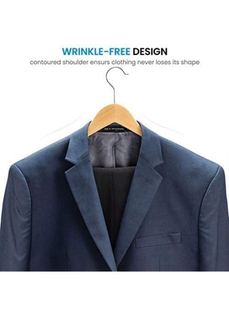 30 Pcs Wooden Suit Hangers,Smooth Surface 360° Swivel Hook Solid Wood Coat Hangers with Shoulder Grooves and Anti-Slip Bar,Vintage Heavy-duty Wooden Coat Hangers,for Suits, Coats, Jackets, Shirts