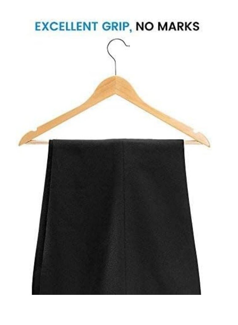 30 Pcs Wooden Suit Hangers,Smooth Surface 360° Swivel Hook Solid Wood Coat Hangers with Shoulder Grooves and Anti-Slip Bar,Vintage Heavy-duty Wooden Coat Hangers,for Suits, Coats, Jackets, Shirts