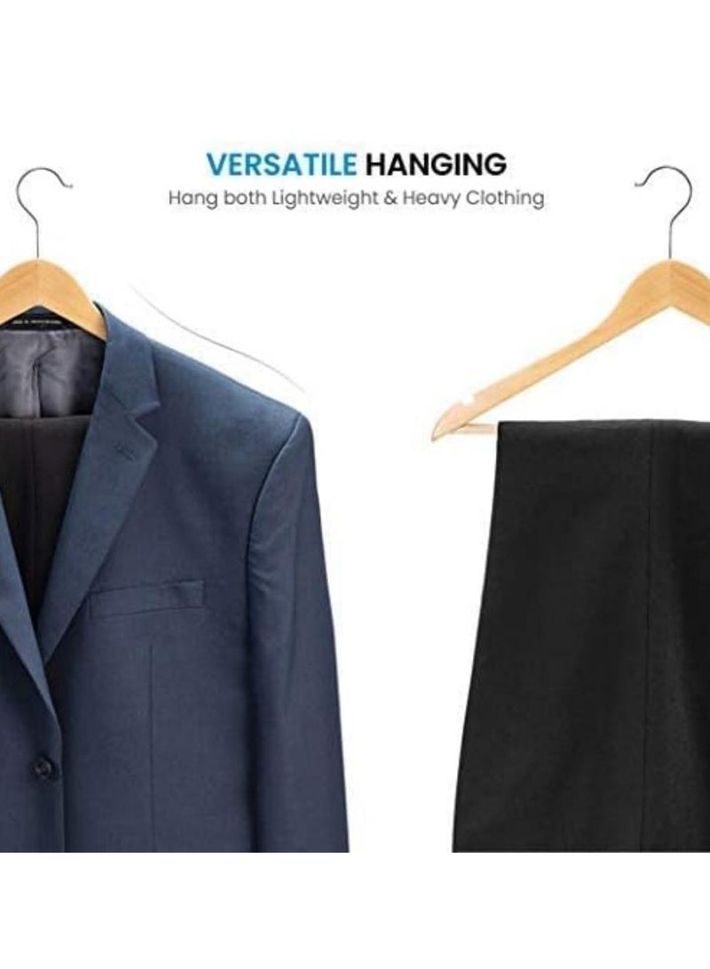 30 Pcs Wooden Suit Hangers,Smooth Surface 360° Swivel Hook Solid Wood Coat Hangers with Shoulder Grooves and Anti-Slip Bar,Vintage Heavy-duty Wooden Coat Hangers,for Suits, Coats, Jackets, Shirts