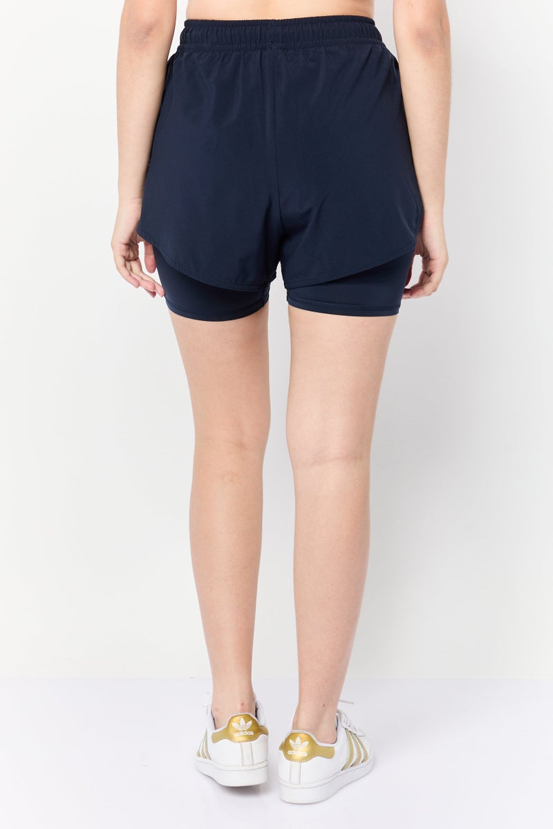 Adidas Women Sportswear Fit Training Shorts, Navy BLue  - Image 4