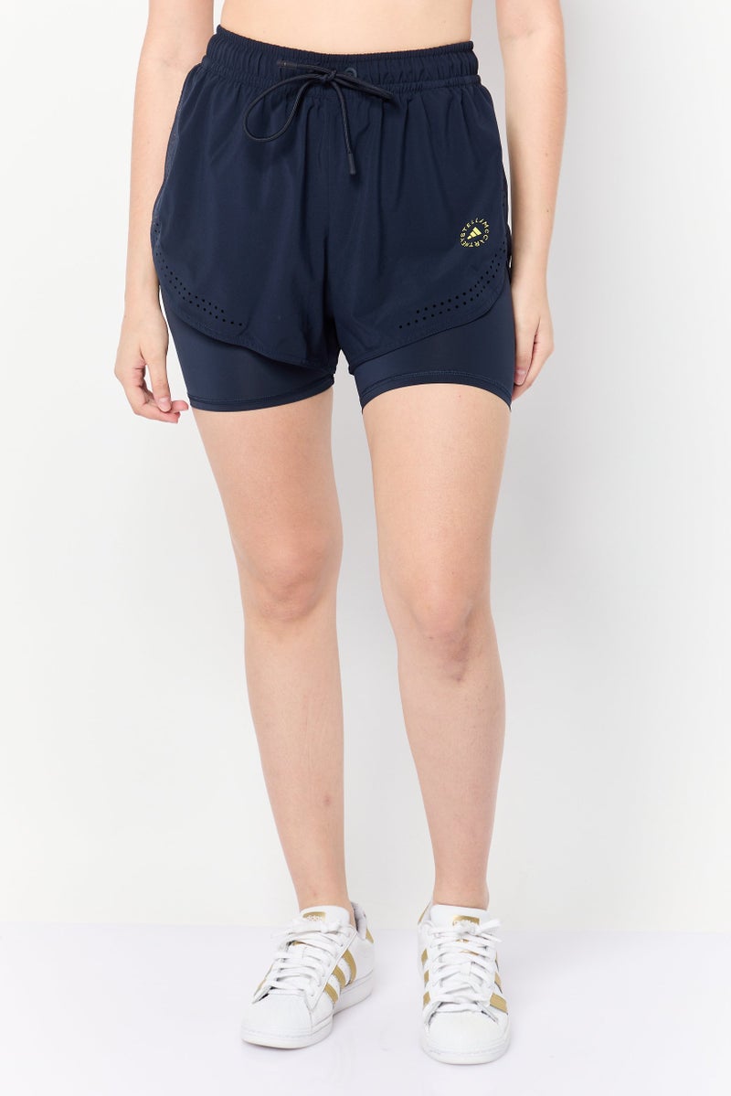 Adidas Women Sportswear Fit Training Shorts, Navy BLue  - Image 1