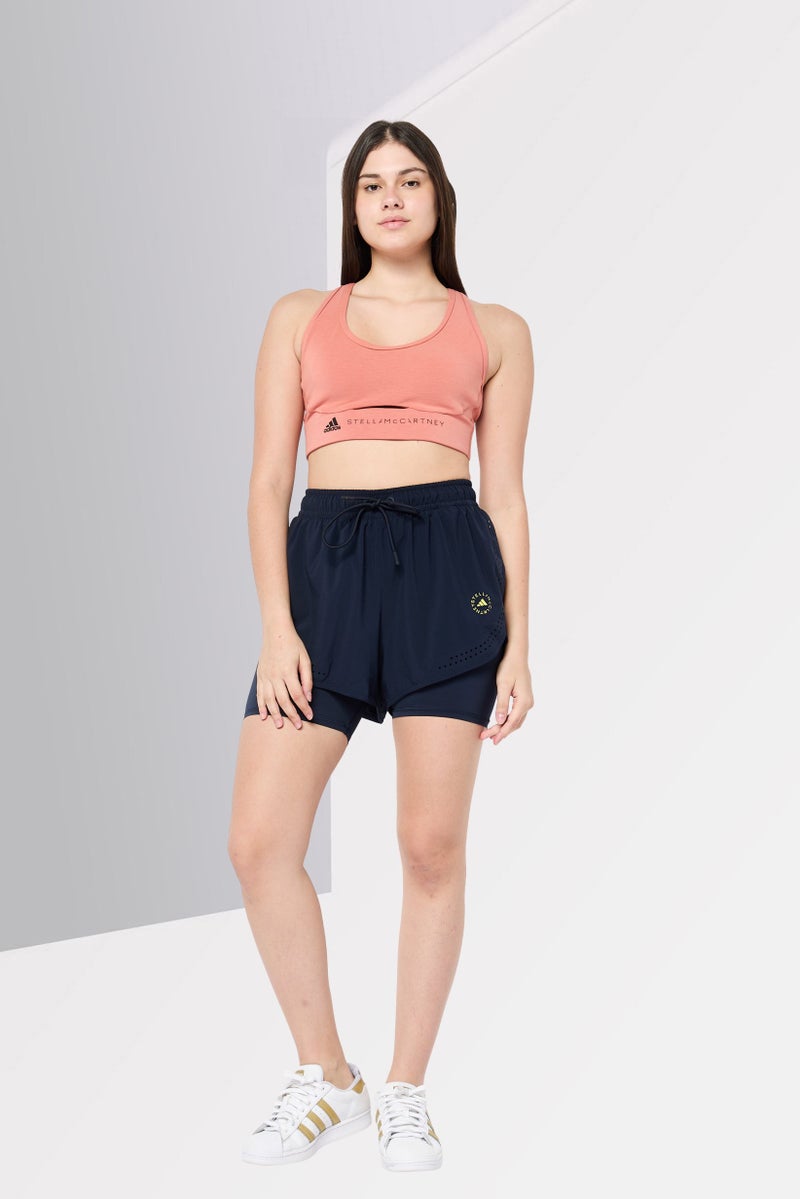 Adidas Women Sportswear Fit Training Shorts, Navy BLue  - Image 2