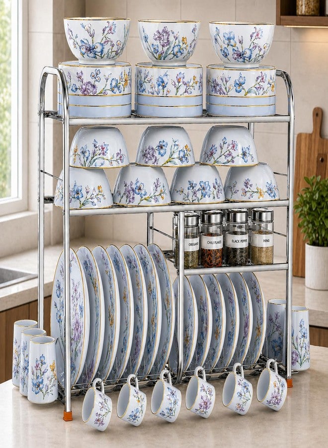 AVAIL Wall Mount Kitchen Utensils 4 Shelf Dish Rack | 24x24 Wall Mount Dish/Plate Cutlery/Storage/Modern Stand Pack of 1 - Image 1