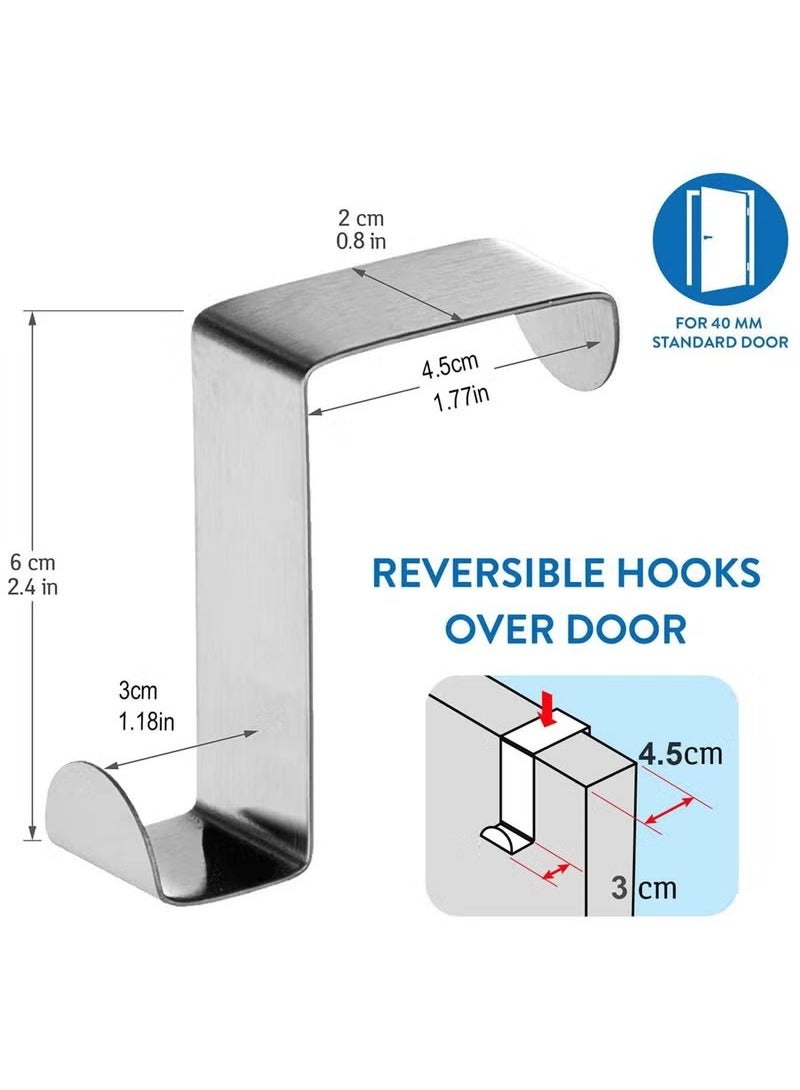 خطاف الحمام ، شماعات خطافات المنشفة فوق الباب لحامل المعطف ، منشفة ، غرفة نوم الملابس ، الشماعات تساعد على ترتيب الغرف وحفظها ، 4PACK - Image 3