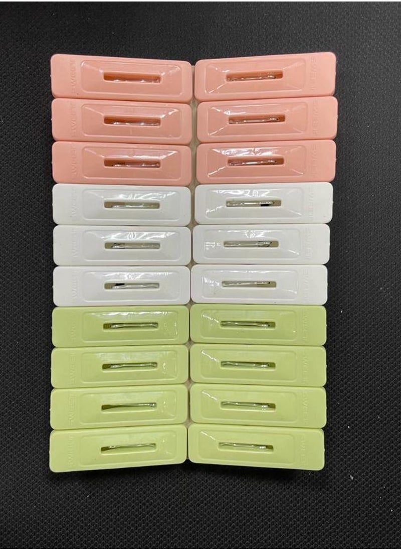 SAQOWARE 24 Pieces Cloth Clips | Hanger Clips, Slim-line Plastic Finger Clips Clothes Pants Hanger Clips | Clothing Line Clips Pegs Laundry Kitchen Outdoor | Multicolour  - Image 1