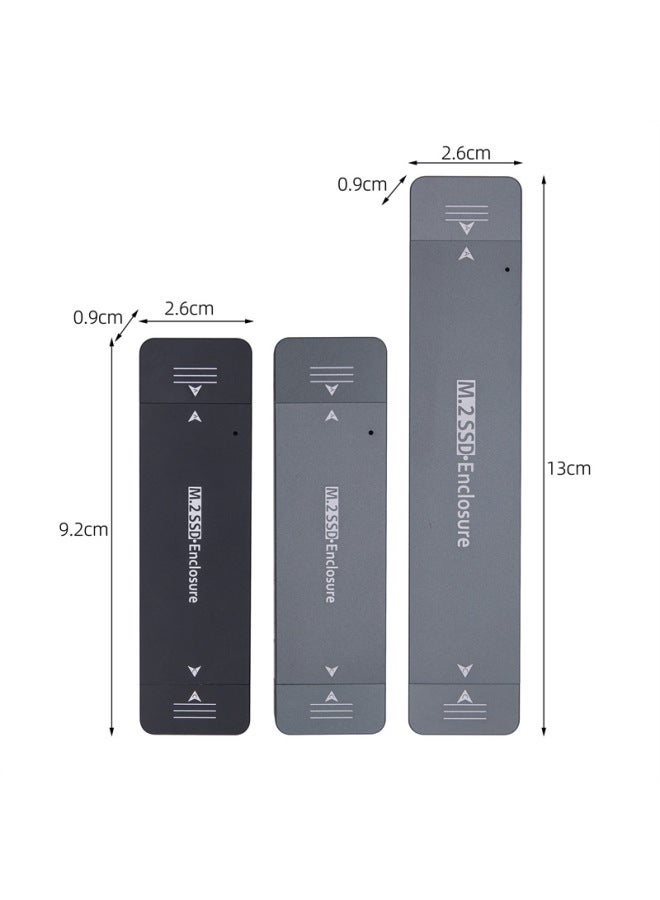 M.2 Solid State Ngff Hard Disk Nvme Dual Protocol To USB3.1 Direct Plug Magnetic Suction Hard Disk Box RTL9210B-Color:2242 Iron Gray/supports Dual Protocols - Image 3