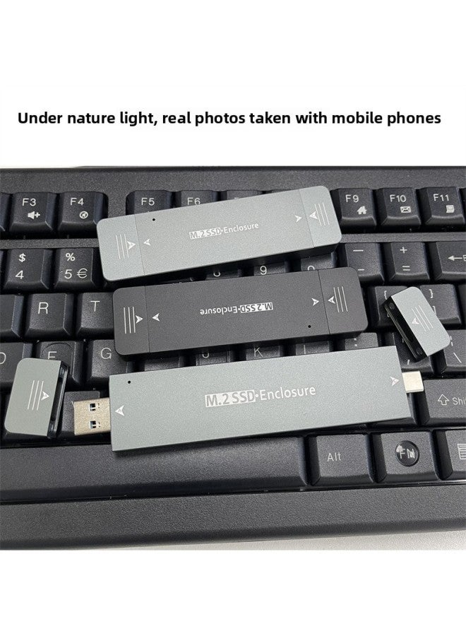 M.2 Solid State Ngff Hard Disk Nvme Dual Protocol To USB3.1 Direct Plug Magnetic Suction Hard Disk Box RTL9210B-Color:2242 Iron Gray/supports Dual Protocols - Image 4
