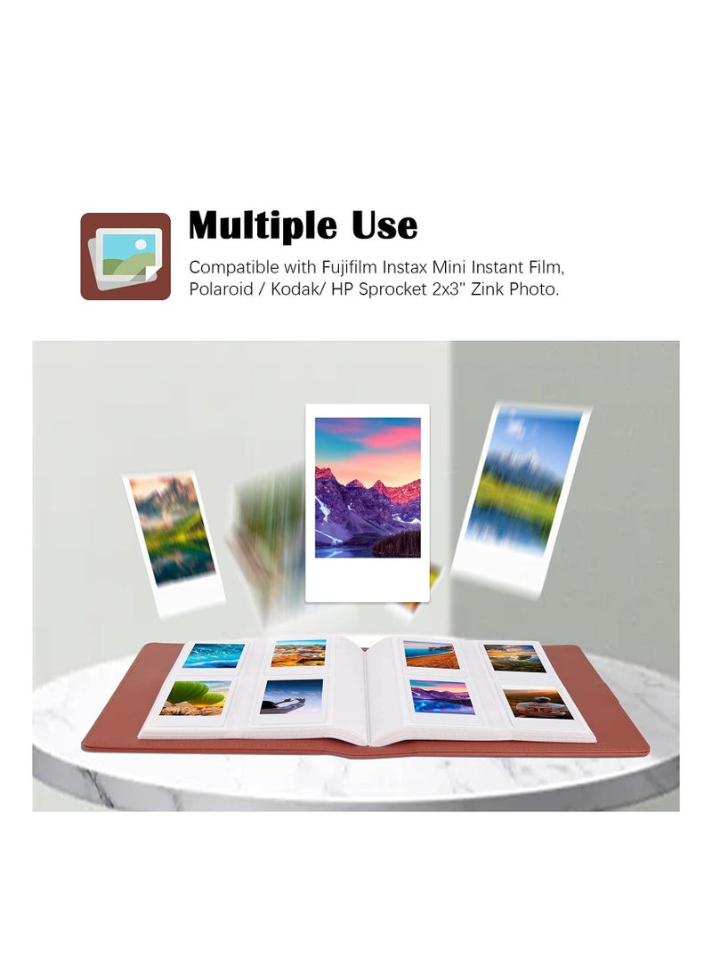Generic 256 Pockets Photo Album for Fujifilm Instax Mini LiPlay 11 90 70 50S 26 25 9 8+ 8 7S Instant Camera for Link SP 1 Printer for Polaroid Snap SnapTouch PIC 300 Z2300 Mint Zip Printer Brwon  - Image 5