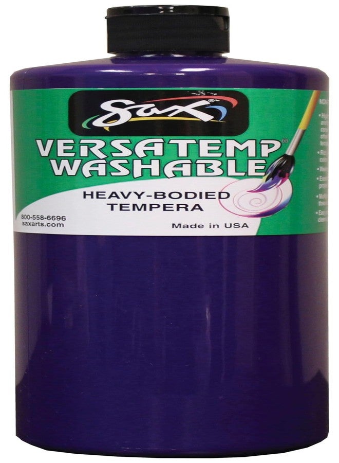 Sax Washable Versatemp Heavy Bodied Tempera Paint, Violet, 1 Quart - Image 1