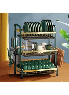 Generic 3 Tier Metal Dish Drying Racks, Imported Anti-Rust and Shredding, Designed for Cups, Cups and Knives  - Image 2