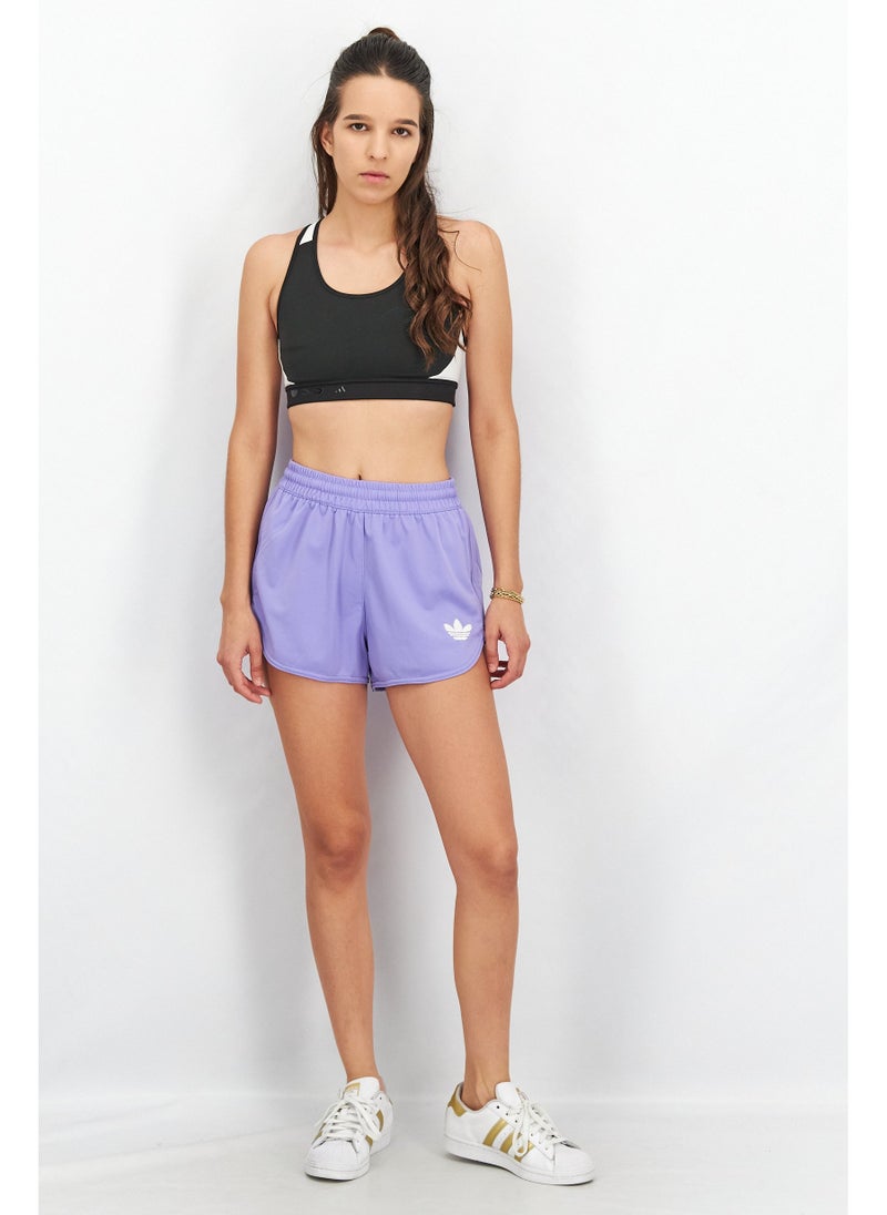adidas Originals Women Sportswear Fit Drawstring Training Shorts, Purple - Image 5